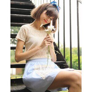 MISS PATINA Stand Out lace skirt in Sky Blue